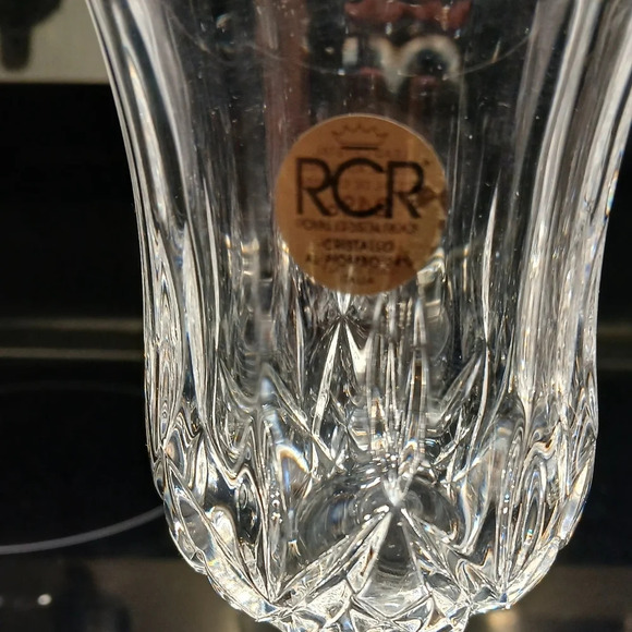 New 24% Led Crystal Sparkly RCR Opera 6oz Wine Glasses Set of 3 Elegant & Modern - Picture 4 of 6